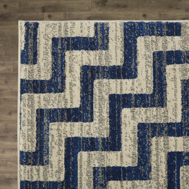 Ebern Designs Elva Cobalt Blue Rug Wayfair